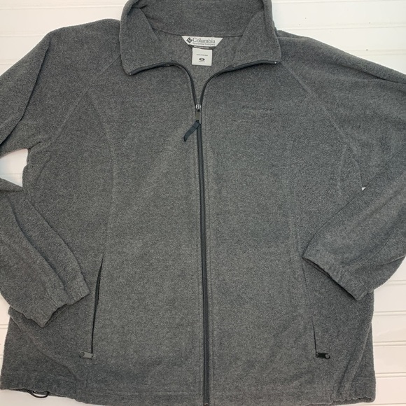 Columbia Gray fleece zip front jacket 1X - Picture 1 of 8